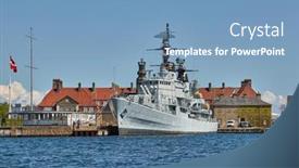  Presentation with old buildings - PPT layouts featuring port-are-quay-in-copenhagen background and a teal colored foreground