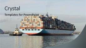  Presentation with tug boat - Slide deck consisting of port by tug boat background and a lemonade colored foreground