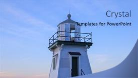 Presentation with river port - Presentation theme featuring port-clinton-lighthouse-is-restored background and a light blue colored foreground