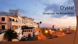  Presentation with tangier - Slide set having port coastal landscape morocco background and a light blue colored foreground