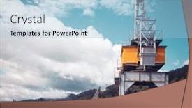  Presentation with area - Presentation theme consisting of port-crane-in-the-old background and a  colored foreground