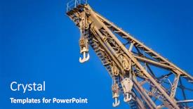  Presentation with crane - Presentation theme featuring port-crane-of-the-harbor background and a teal colored foreground