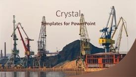  Presentation with port - Slides featuring port cranes background and a lemonade colored foreground