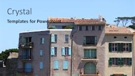  Presentation with port - Cool new slides with port-de-saint-tropez backdrop and a light blue colored foreground