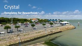  Presentation with port - Slides with port-in-bac-du-verdon background and a teal colored foreground