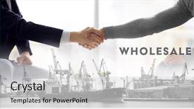  Presentation with logistics sea - Colorful slide set enhanced with port in the sea backdrop and a light gray colored foreground