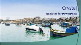  Presentation with malta - Slide set consisting of port in valletta in malta background and a  colored foreground