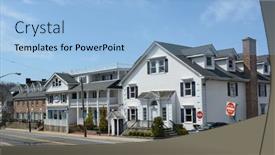  Presentation with april showers - Presentation design consisting of port-jefferson-ny-april-6 background and a light blue colored foreground