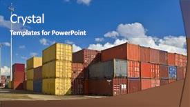  Presentation with bulk - Slide deck enhanced with commerce industry - bulk of containers background and a teal colored foreground