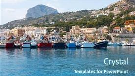  Presentation with vizag port - PPT theme consisting of port marina with mongo mountain background and a  colored foreground