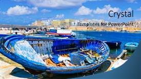  Presentation with port - Amazing presentation design having port of gallipoli traditional coastal backdrop and a light blue colored foreground