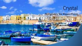  Presentation with port - Presentation theme consisting of port of gallipoli traditional coastal background and a light blue colored foreground