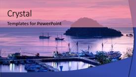  Presentation with port - Slide set featuring port of labuan bajo flores background and a coral colored foreground