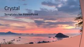  Presentation with port - Slide deck enhanced with port of labuan bajo flores background and a light blue colored foreground