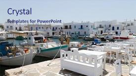  Presentation with port and tapas - Amazing presentation theme having port of naoussa paros island backdrop and a light blue colored foreground