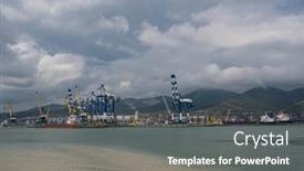  Presentation with infrastructure - Slides featuring port-of-novorossiysk-infrastructure background and a gray colored foreground