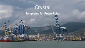  Presentation with infrastructure - PPT theme enhanced with port-of-novorossiysk-infrastructure background and a gray colored foreground