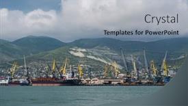 Presentation with infrastructure - PPT theme featuring port-of-novorossiysk-infrastructure background and a light gray colored foreground