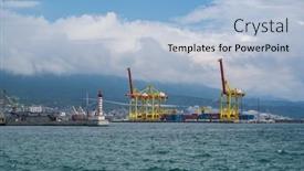  Presentation with infrastructure - Presentation enhanced with port-of-novorossiysk-infrastructure background and a light blue colored foreground