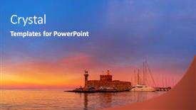  Presentation with port - Slide deck consisting of port-of-rhodes-island background and a teal colored foreground