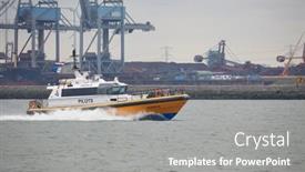  Presentation with port - PPT theme enhanced with port-of-rotterdam-the-netherlands background and a gray colored foreground