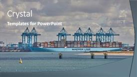  Presentation with container terminals - PPT theme having port-of-rotterdam-the-netherlands background and a gray colored foreground