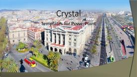  Presentation with colon - Audience pleasing presentation theme consisting of port passeig colon and rambla backdrop and a light blue colored foreground