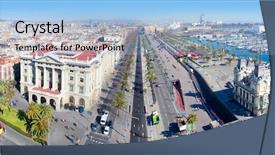 Presentation with colon - Amazing presentation theme having port passeig colon and rambla backdrop and a light blue colored foreground