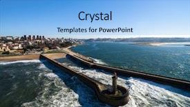  Presentation with lighthouse - Colorful slide set enhanced with lighthouse in foz of douro portugal backdrop and a light blue colored foreground