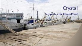  Presentation with sea port - Colorful presentation enhanced with port sea - makassar harbor backdrop and a  colored foreground