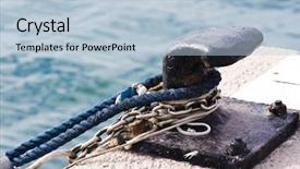  Presentation with port security - PPT theme consisting of port security - boat mooring and rope background and a light blue colored foreground