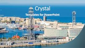 Presentation with overlook - Audience pleasing PPT layouts consisting of port vell overlook barcelona catalonia spain backdrop and a teal colored foreground