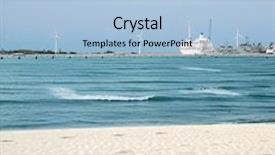  Presentation with sea port - Beautiful slides featuring port with ships and sea backdrop and a light blue colored foreground