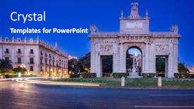  Presentation with dawn - Slides featuring porta-de-la-mar background and a cobalt blue colored foreground