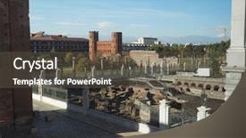  Presentation with school gate - PPT theme with porta palatina palatine gate ruins background and a  colored foreground