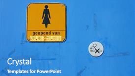  Presentation with pregnant women smoking - PPT layouts enhanced with porta potty - door with wc sign background and a teal colored foreground