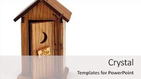  Presentation with toy model - Presentation theme with porta potty - toy model of a wooden background and a light gray colored foreground