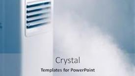  Presentation with conditioner - Slides featuring portable-air-conditioner-with-cold background and a light gray colored foreground