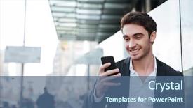  Presentation with walking young wild jaguar - Colorful PPT theme enhanced with batiment - image of smiling young businessman backdrop and a  colored foreground