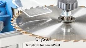  Presentation with blade - Beautiful slides featuring portable electric saw blade sharpener backdrop and a soft green colored foreground