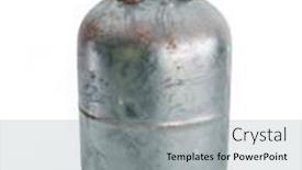  Presentation with tank - Amazing presentation design having portable-propane-tank-shot backdrop and a light gray colored foreground