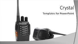  Presentation with walkie talkie - Audience pleasing presentation theme consisting of portable radios walkie-talkie isolated on white backdrop and a white colored foreground