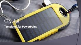  Presentation with solar cell - Slide set featuring portable-solar-cell-for-nature background and a gray colored foreground