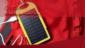  Presentation with solar cell - Colorful presentation design enhanced with portable-solar-cell-for-nature backdrop and a crimson colored foreground