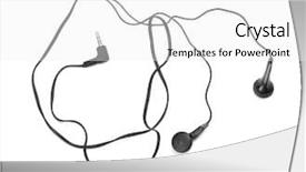  Presentation with white and black figures climbing ladders - Audience pleasing presentation theme consisting of portable speakers - black earbuds earphones isolated backdrop and a white colored foreground