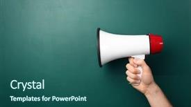  Presentation with chalkboard - Audience pleasing presentation theme consisting of portable speakers - man holding megaphone near chalkboard backdrop and a ocean colored foreground