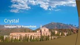  Presentation with monastery - Colorful slide set enhanced with portaceli-porta-coeli-monastery backdrop and a teal colored foreground