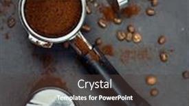  Presentation with coffee - Beautiful PPT theme featuring portafilter-with-coffee-and-temper backdrop and a tawny brown colored foreground