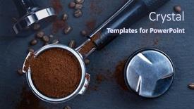  Presentation with coffee - Presentation featuring portafilter-with-coffee-and-temper background and a ocean colored foreground