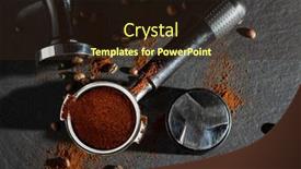  Presentation with coffee - PPT theme featuring portafilter-with-coffee-and-temper background and a wine colored foreground